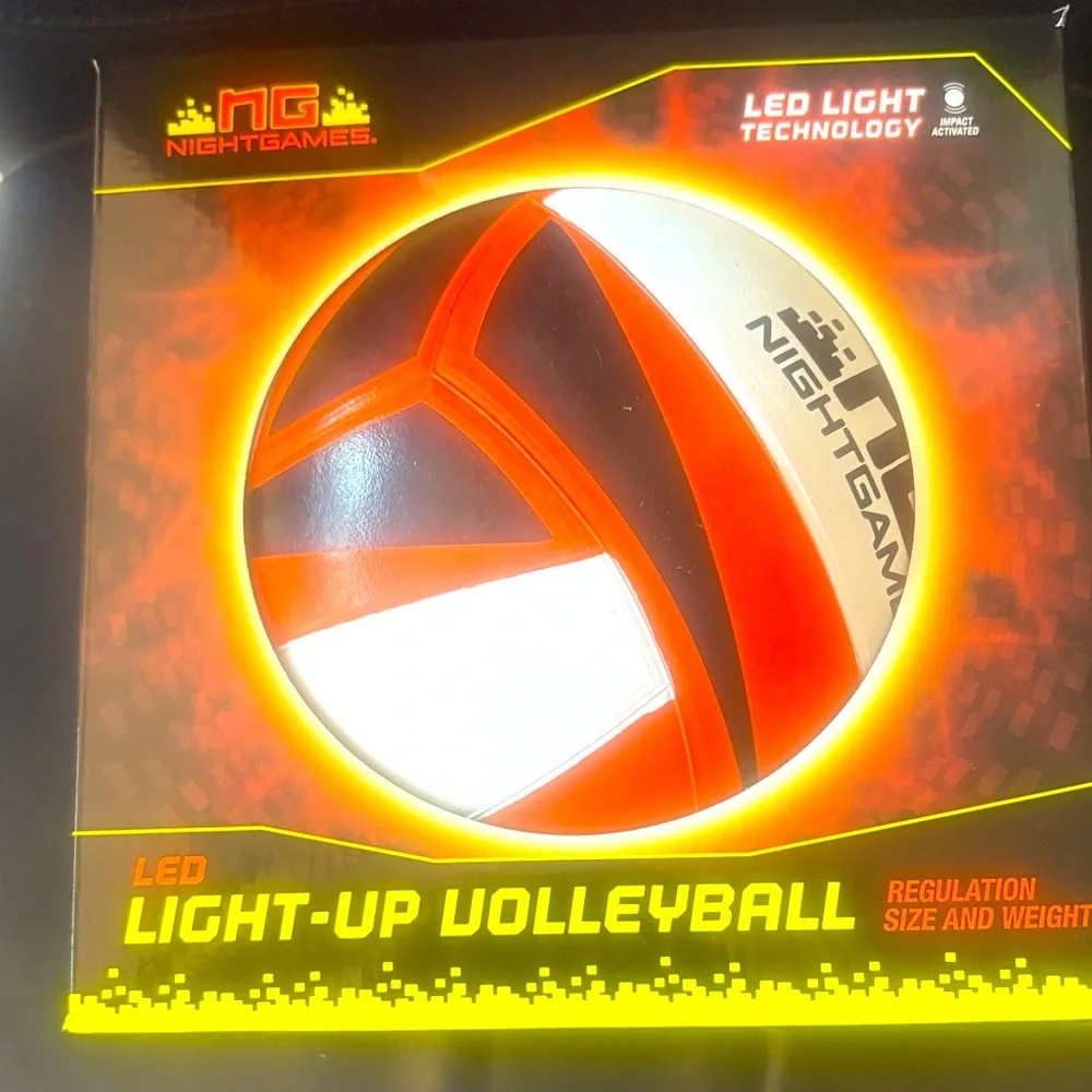 LED Light-Up Volleyball - Orange and White
